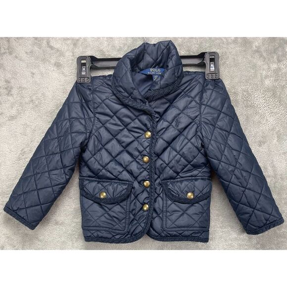 Ralph Lauren‎ Kids Quilted Puffer Jacket Navy 3/3T Holiday Modern - Picture 1 of 8